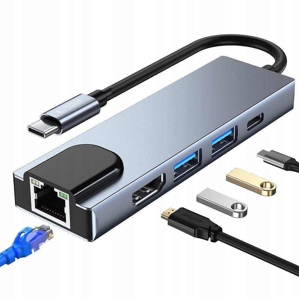 HUB ADAPTER SPLITTER RJ-45 ETHERNET USB-C TYPE-C FOR MACBOOK AIR PRO NEO