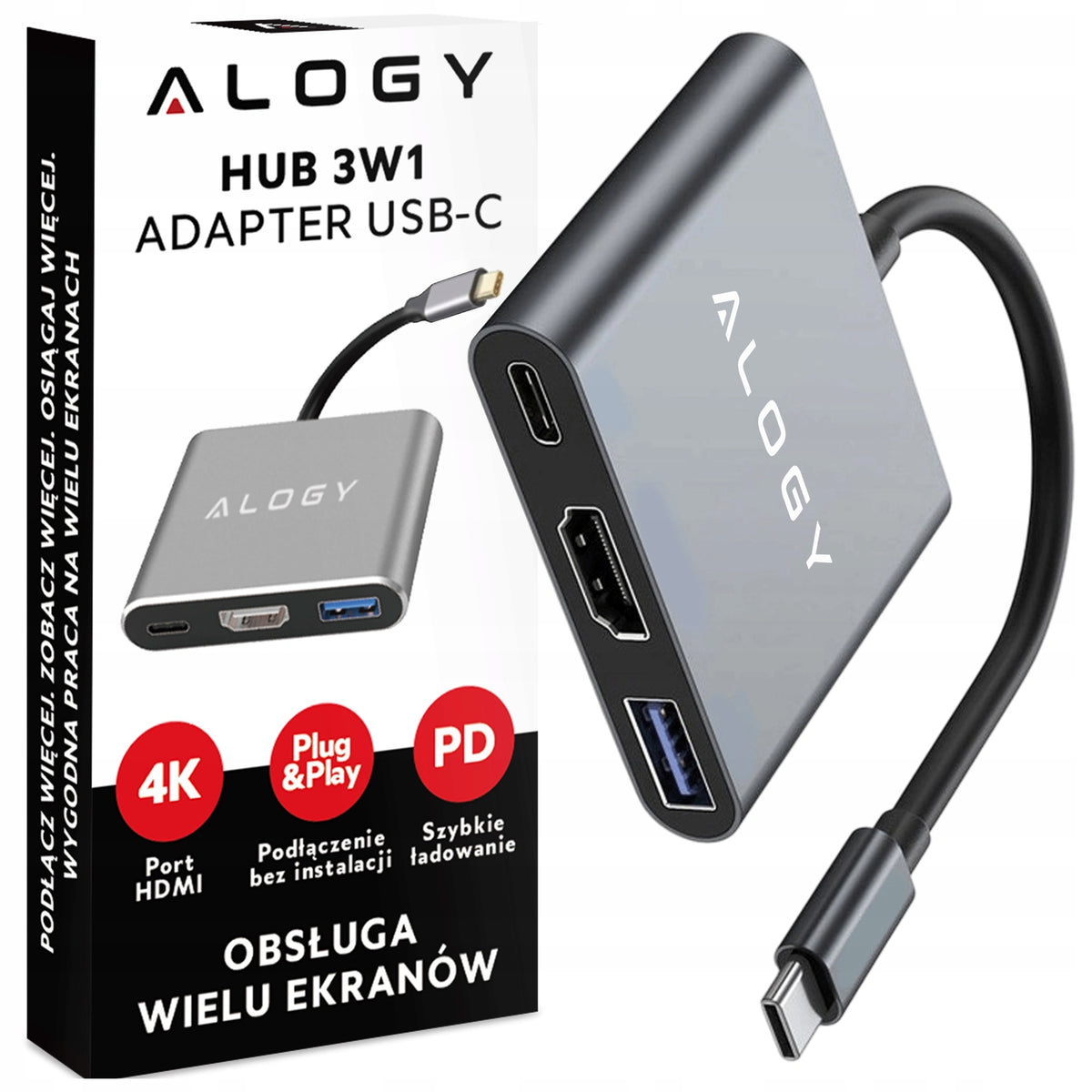 HUB ADAPTER USB 3.0 HDMI USB 3in1 USB-C Splitter for NINTENDO SWITCH