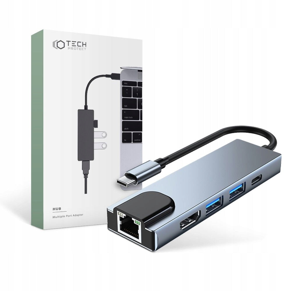 HUB ADAPTER USB-A TYPE-C HDMI ETHERNET LAN RJ-45 SPLITTER EAN (GTIN) 5906302303045