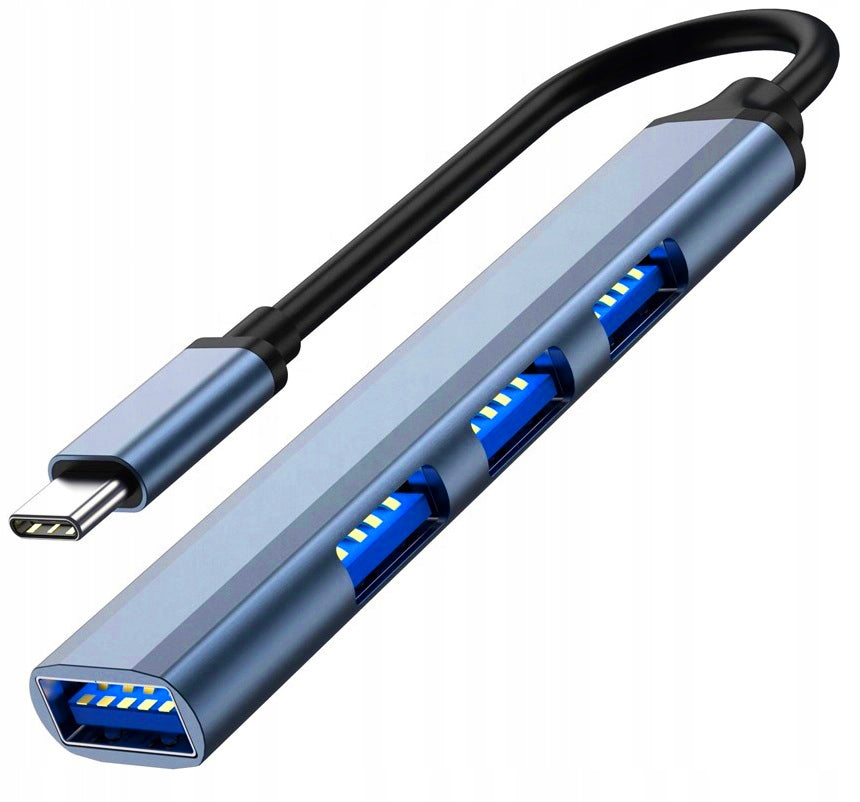 HUB ADAPTER USB-C 4x USB 3.0 REPLICATOR PORTS SPLITTER OTG