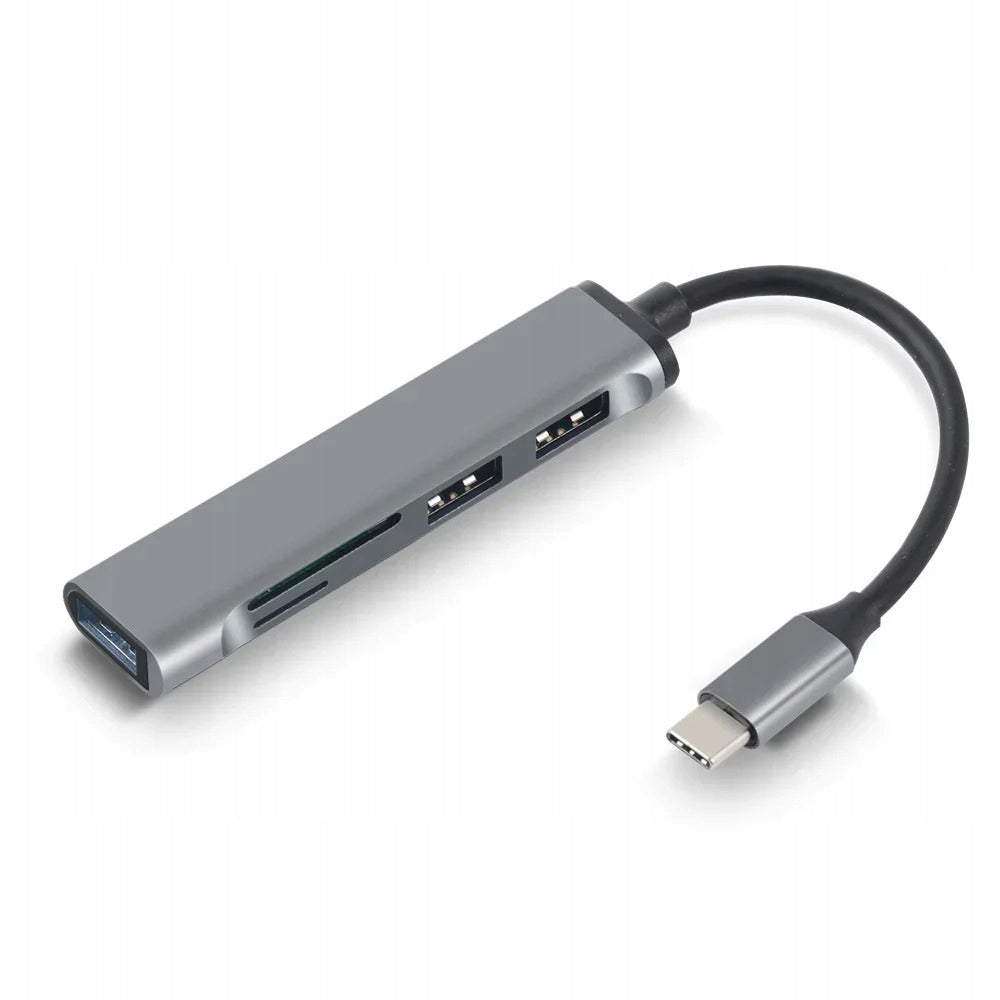HUB Adapter 5in1 3x USB-A SD Card Reader MicroSD