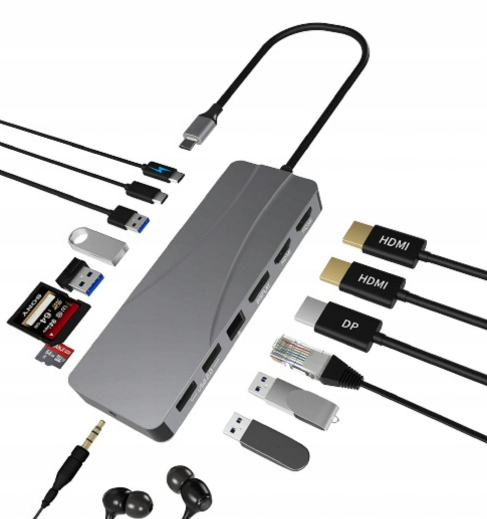 HUB Adapter USB C HDMI AUX RJ45 Splitter