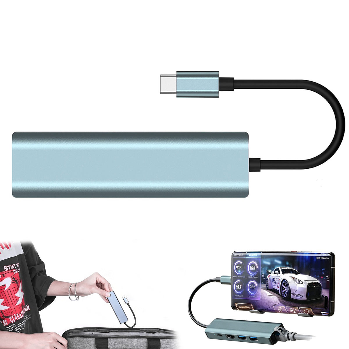 HUB COMPUTER SPLITTER 5 PORTS SUPPORTING WINDOWS MACOS IPADOS 5IN1