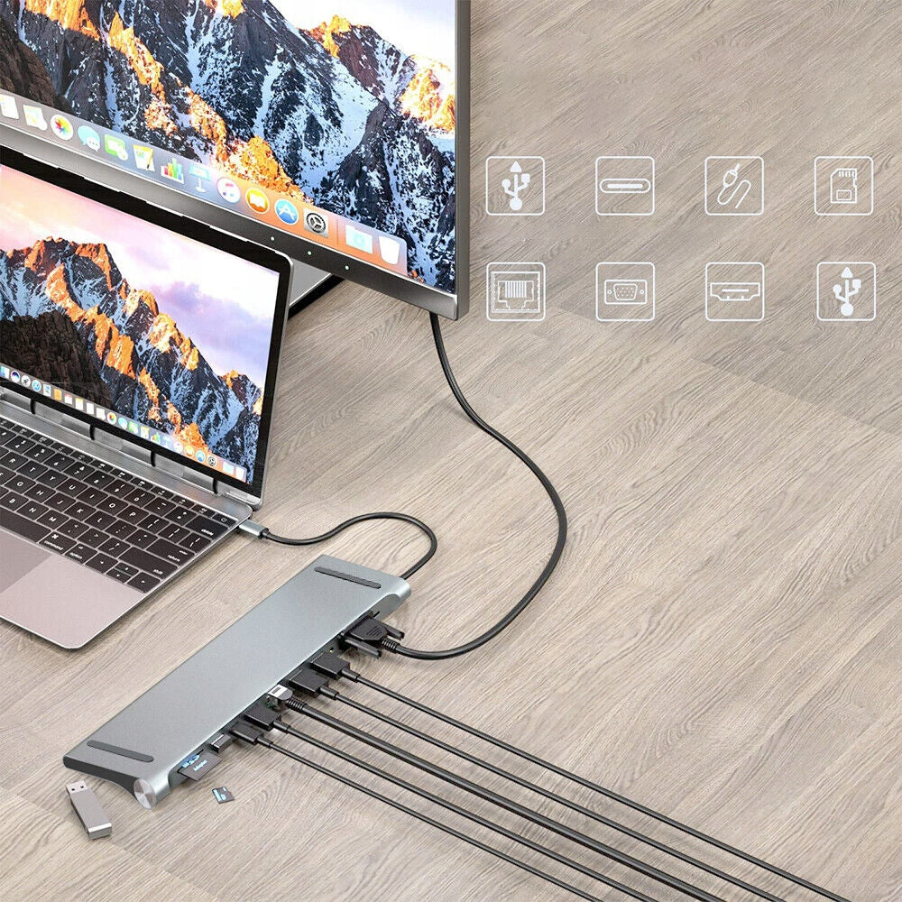 HUB DOCKING STATION 12IN1 TYPE-C HDMI 4K USB FOR LAPTOP MACBOOK PC PORTABLE Manufacturer code 6PC006434