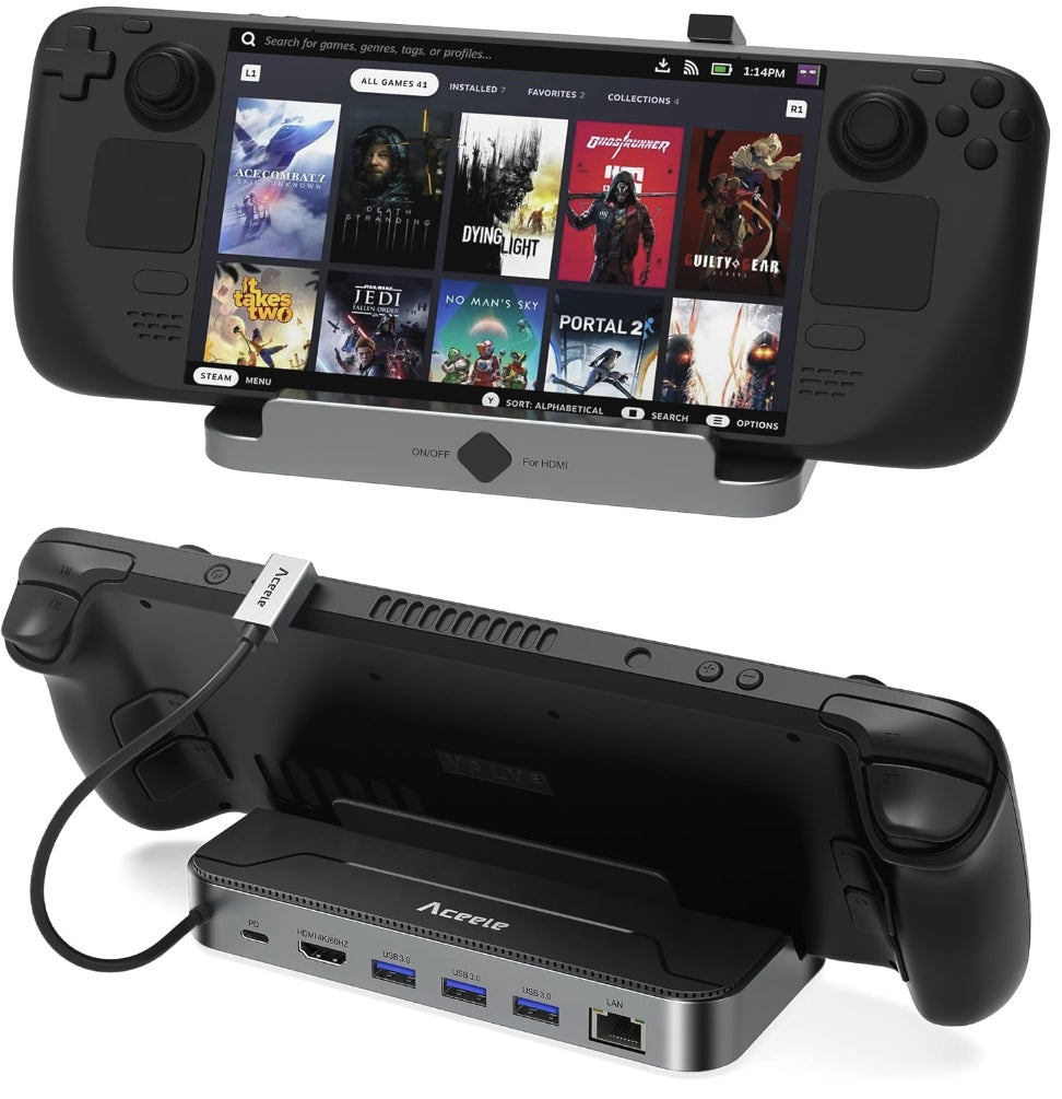 HUB Dock USB-C to MSI CLAW LEGION GO ASUS ROG ALLY HDMI 4K 60Hz LAN USB 3.0 Packaging status original