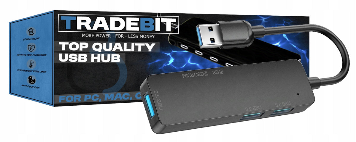 HUB Docking Station 4in1 USB 3.0 2.0 5Gbps MicroSD Reader 5Gbps Black Packaging status original