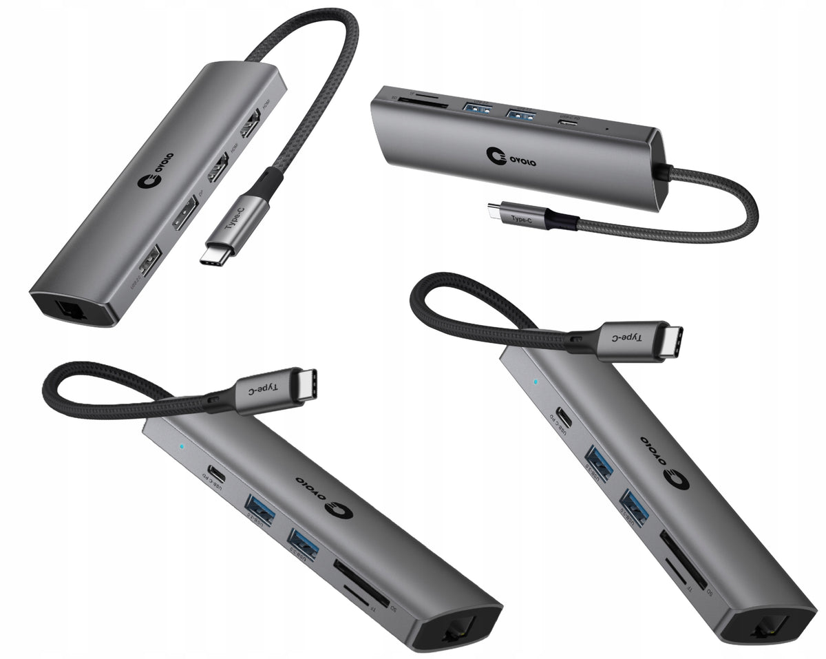 HUB Dual Monitor USB-C 2xHDMI 4K DisplayPort LAN for Samsung Laptop