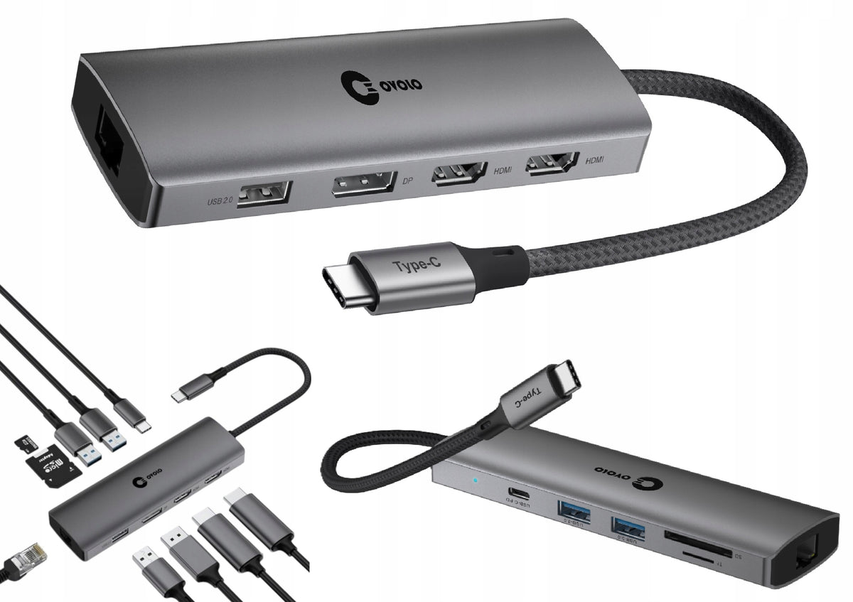 HUB Dual Monitor USB-C 2xHDMI 4K LAN DisplayPort for Dream Machines Laptop