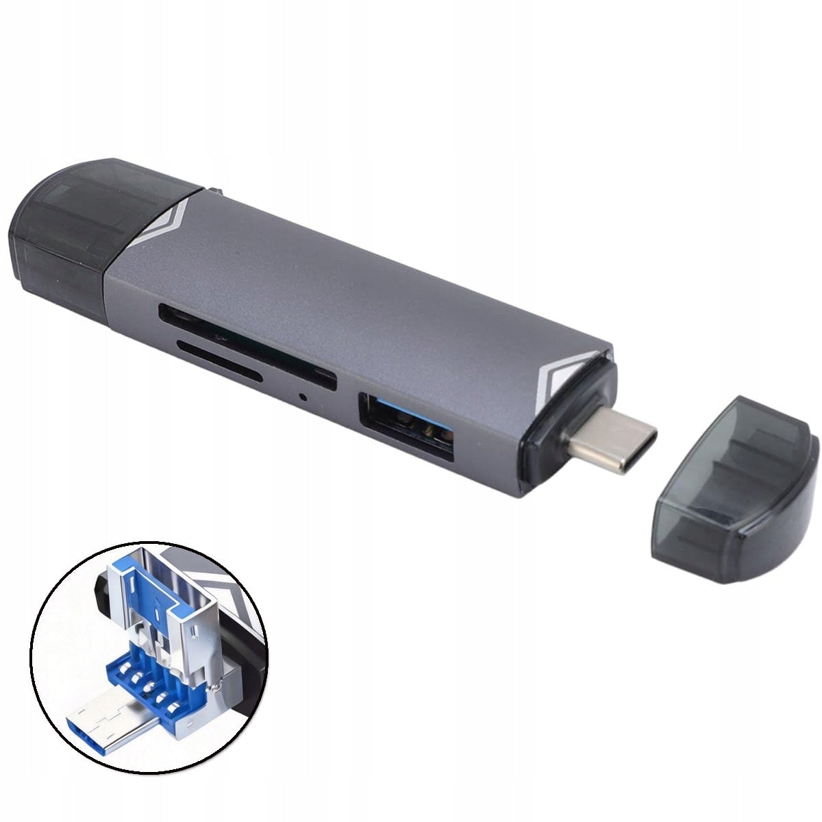 HUB Memory Card Reader 6in1 USB3.0 USB-C MicroUSB to SD MicroSD USB