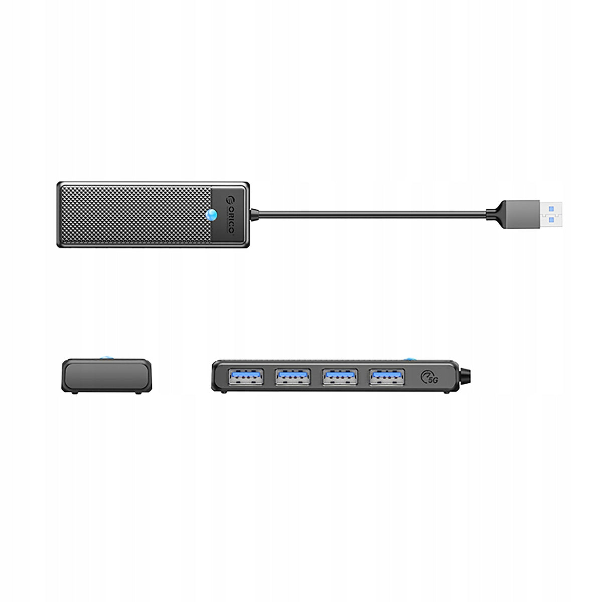 HUB SPLITTER 4X USB-A BLACK