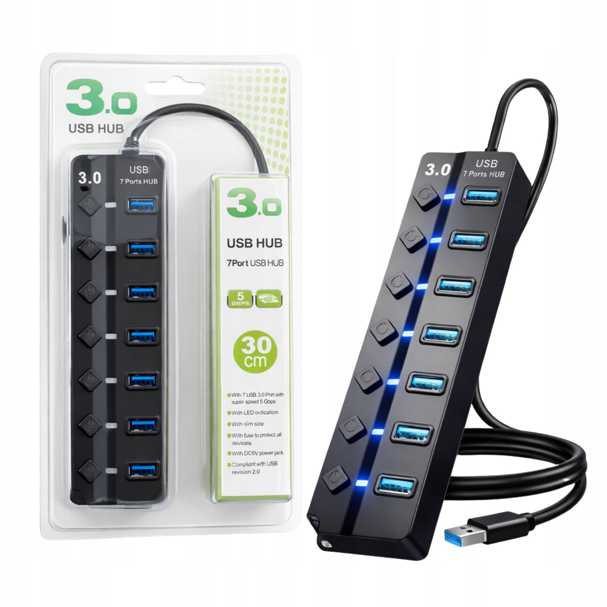 HUB SPLITTER 7in1 USB 3.0 5 Gbps