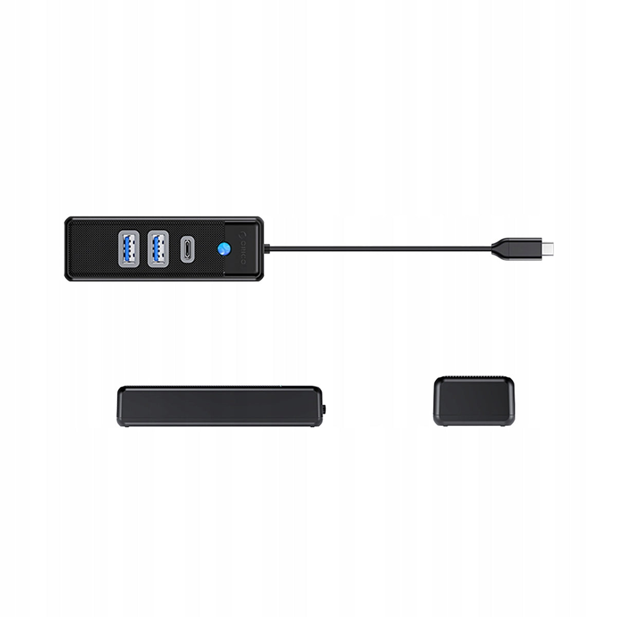 HUB SPLITTER USB-C - USB-A USB-C BLACK