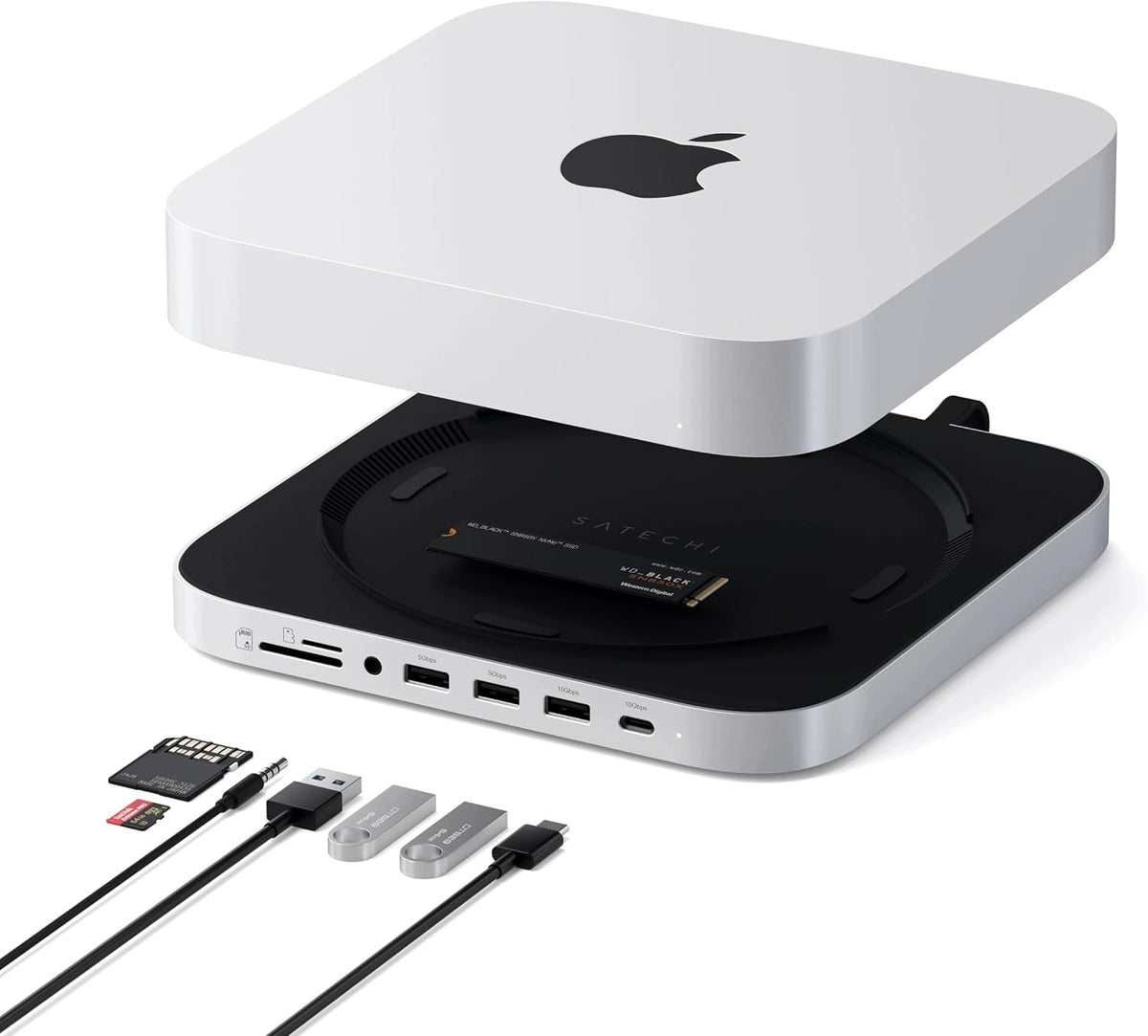 HUB STAND FOR MAC MINI M1 M2 SSD NVME SATA USB-C 10GB/S