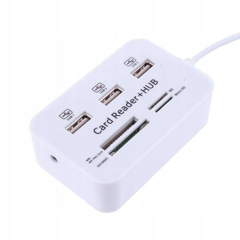 HUB Splitter 3x USB 2.0 SD MicroSD Card Reader Supported memory cards Memory Stick (MS) Memory Stick Micro (M2) Micro Secure Digital (micro SD) MultiMedia Card (MMC) Secure Digital (SD)