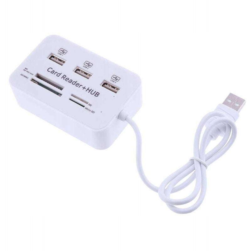 HUB Splitter 3x USB 2.0 SD MicroSD Card Reader