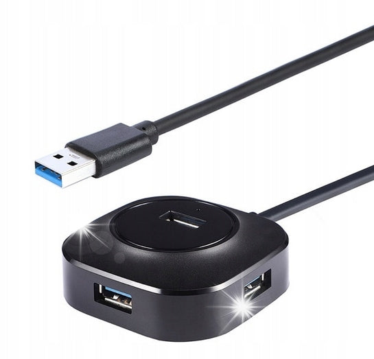 HUB USB 3.0 4x Ports + Micro USB Adapter with 1m Cable for Laptop and PC (A008)