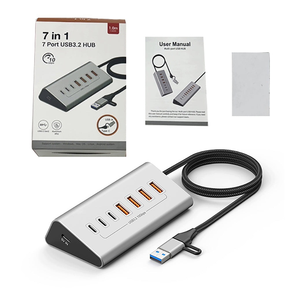 HUB USB ACTIVE 7 PORTS USB 3.2 SPLITTER 7in1 USB-C