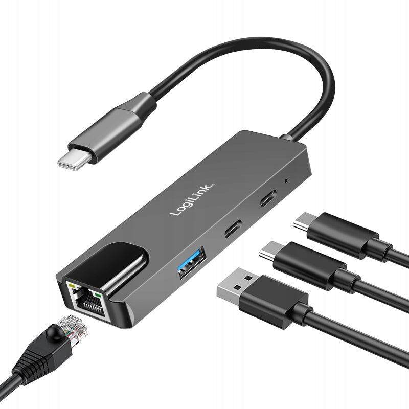 HUB USB C 3 Ports RJ45 NETWORK ADAPTER LogiLink Thunderbolt ETHERNET 2.5Gbs Manufacturer code UA0432