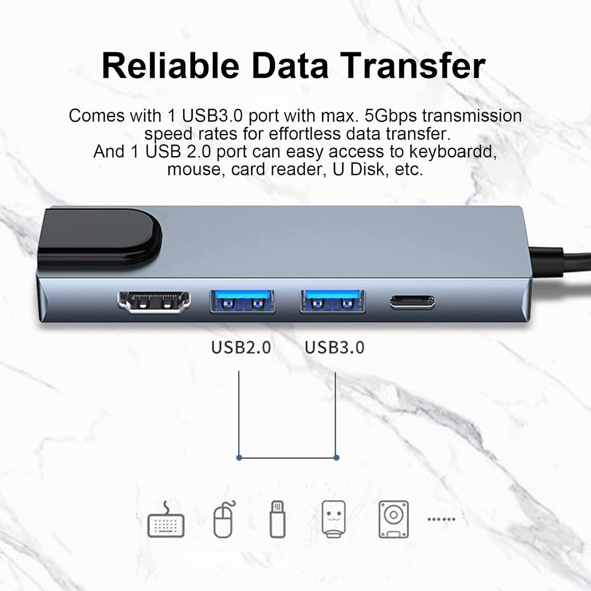 HUB USB-C 5IN1 ETHERNET 4K HD PD 87W LAPTOP DOCKING STATION Manufacturer Fox