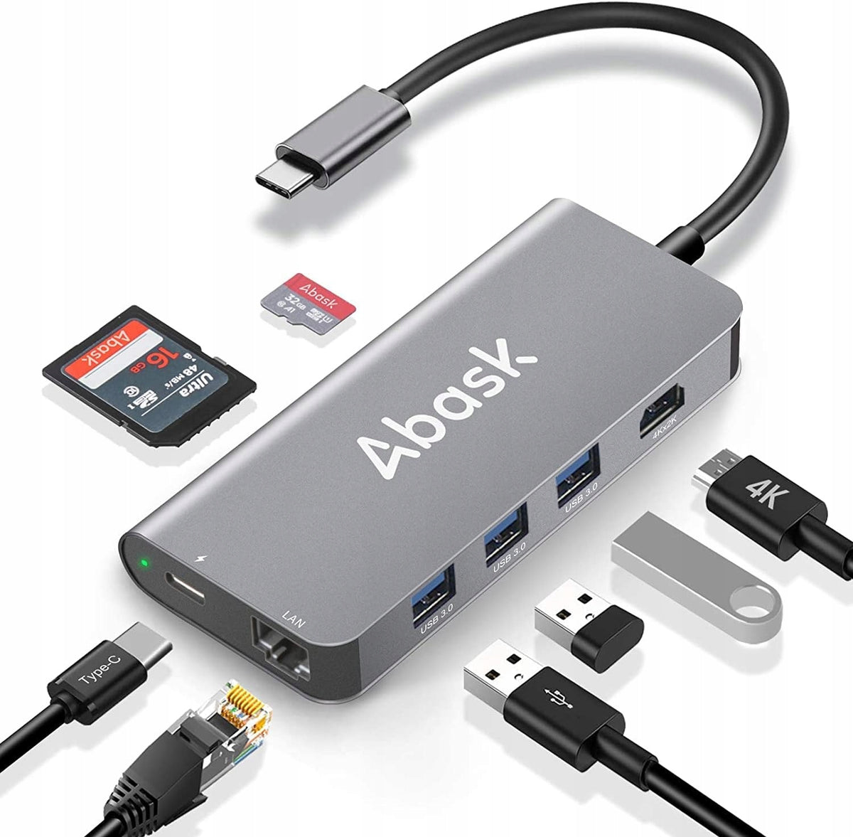 HUB USB-C 8in1 HDMI LAN VGA RJ45 SD DOCKING STATION Macbook Pro Air M1 M2