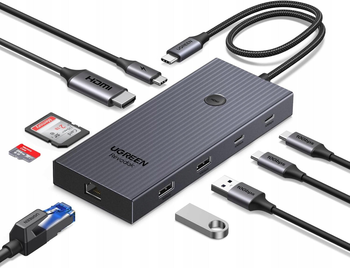HUB USB-C 9W1 10GBPS 4K HDMI ETHERNET PD100W