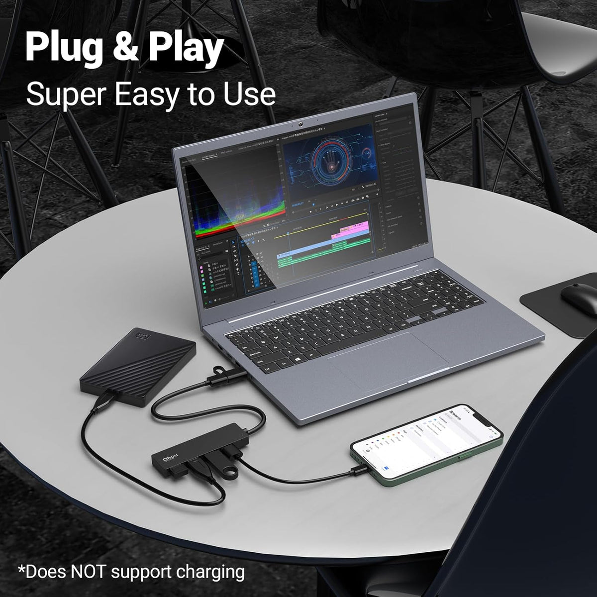 HUB USB-C ADAPTER 4in1 4x USB 3.0 SPLITTER ADAPTER Packaging status original