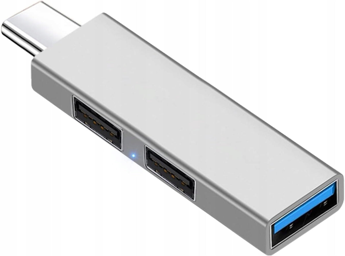 HUB USB C MINI 3 PORTS SPLITTER 1xPORT USB 3.0 2xPORT USB 2.0