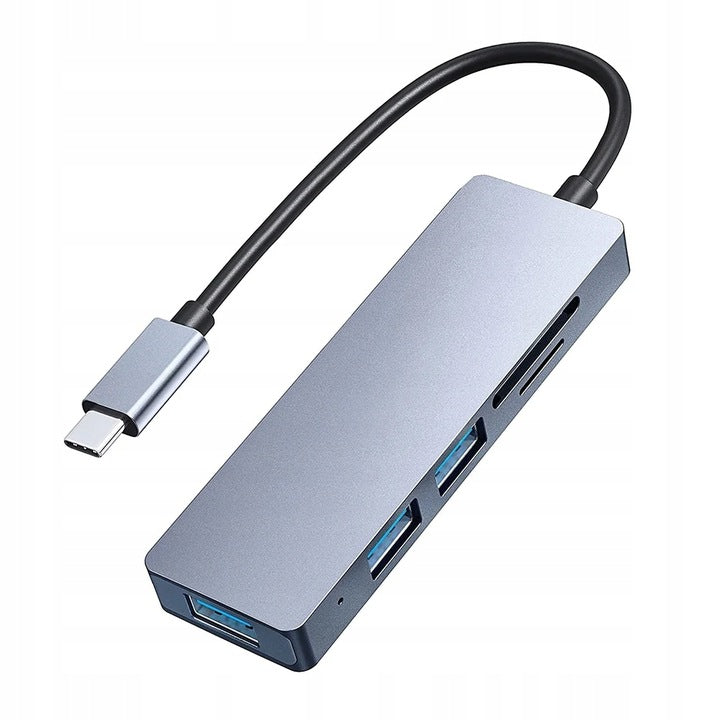 HUB USB-C SPLITTER ADAPTER 5in1 microSD TF USB 3.0 MacBook