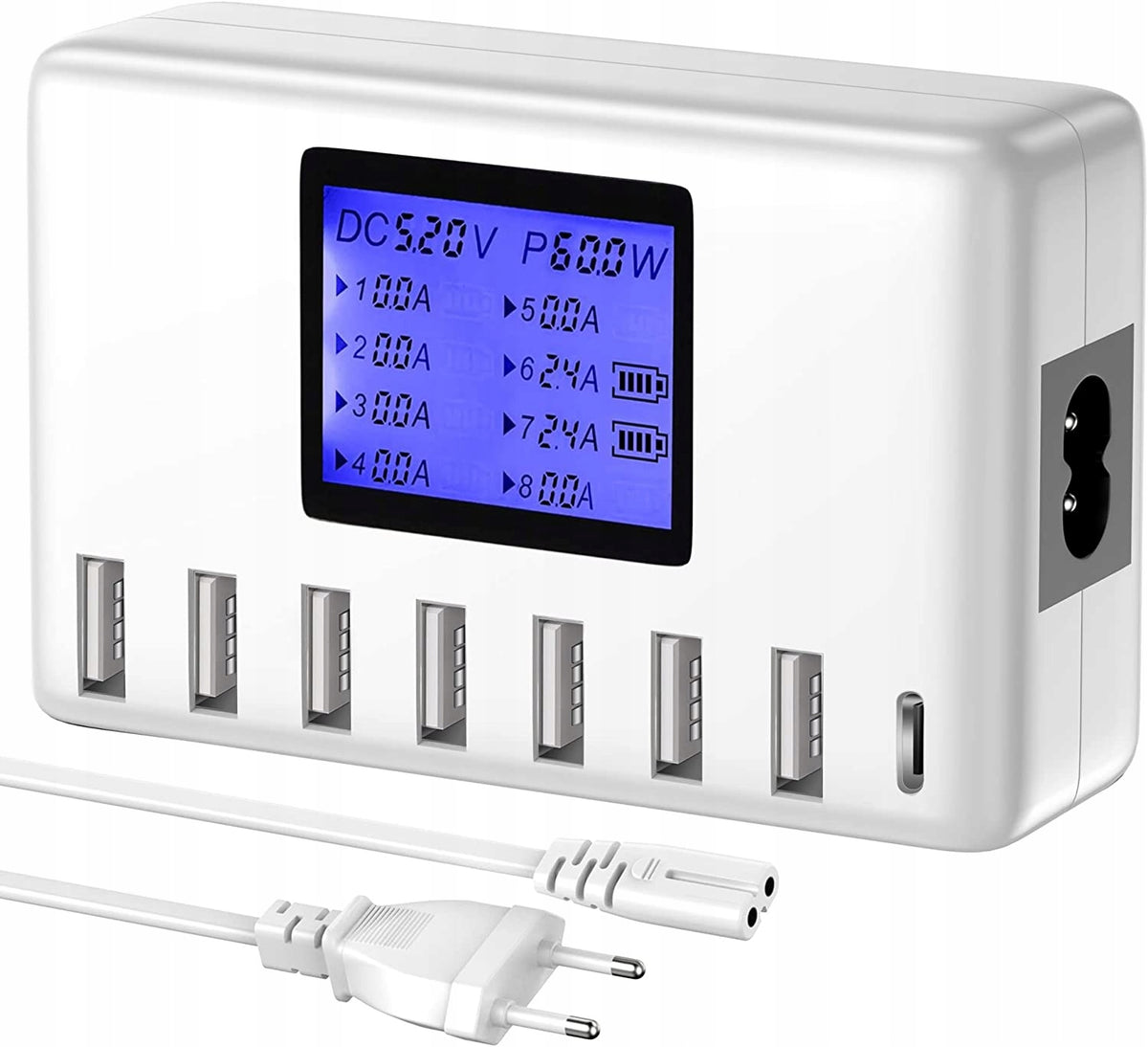 HUB USB PORT SPLITTER 8IN1 LCD 60W PROFESSIONAL