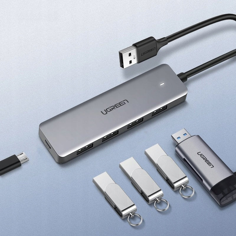 HUB USB PORT SPLITTER WITH MICRO USB POWER PORT FAST