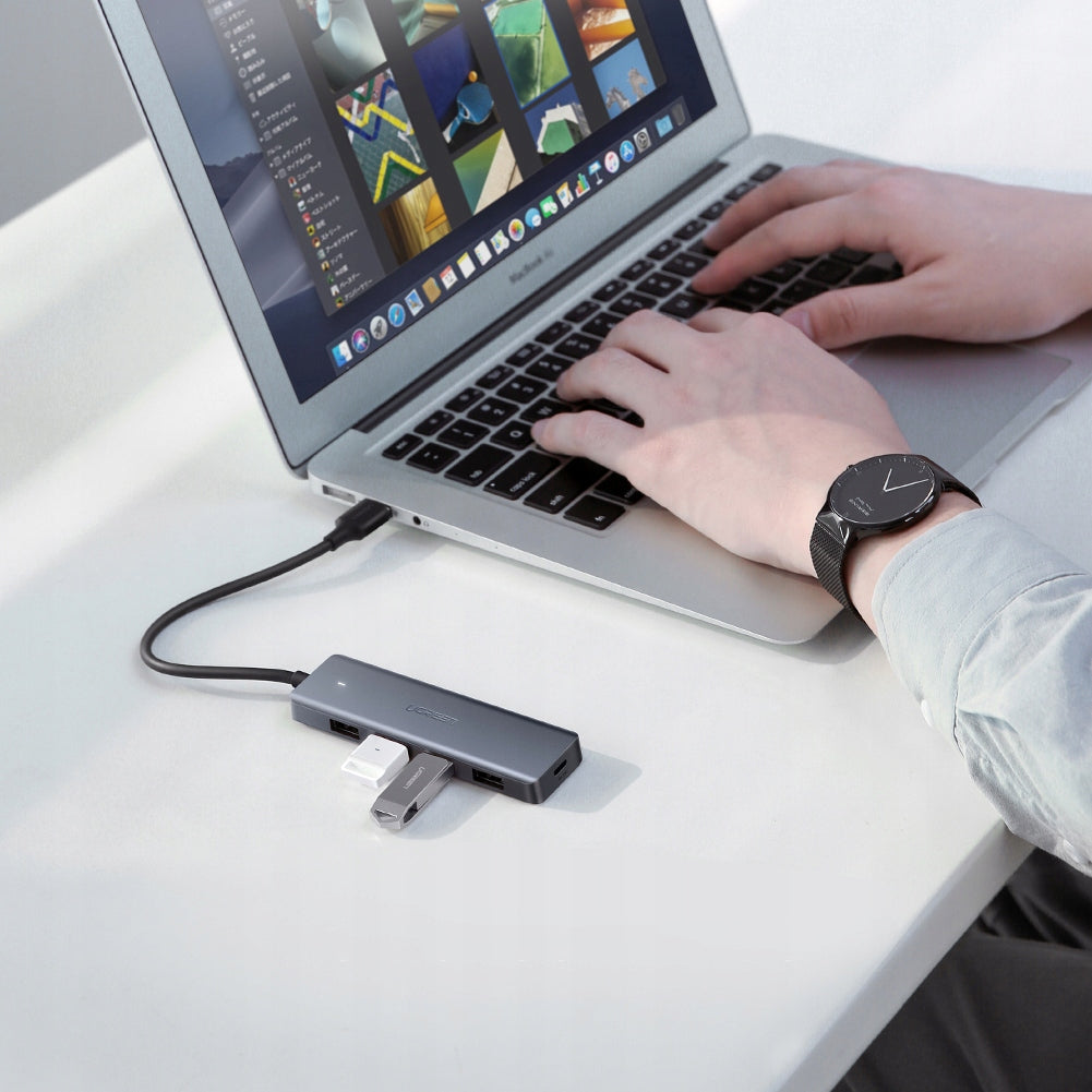 HUB USB Port Splitter - 4x USB 3.2 with Micro USB Power Port grey Manufacturer code 535438411