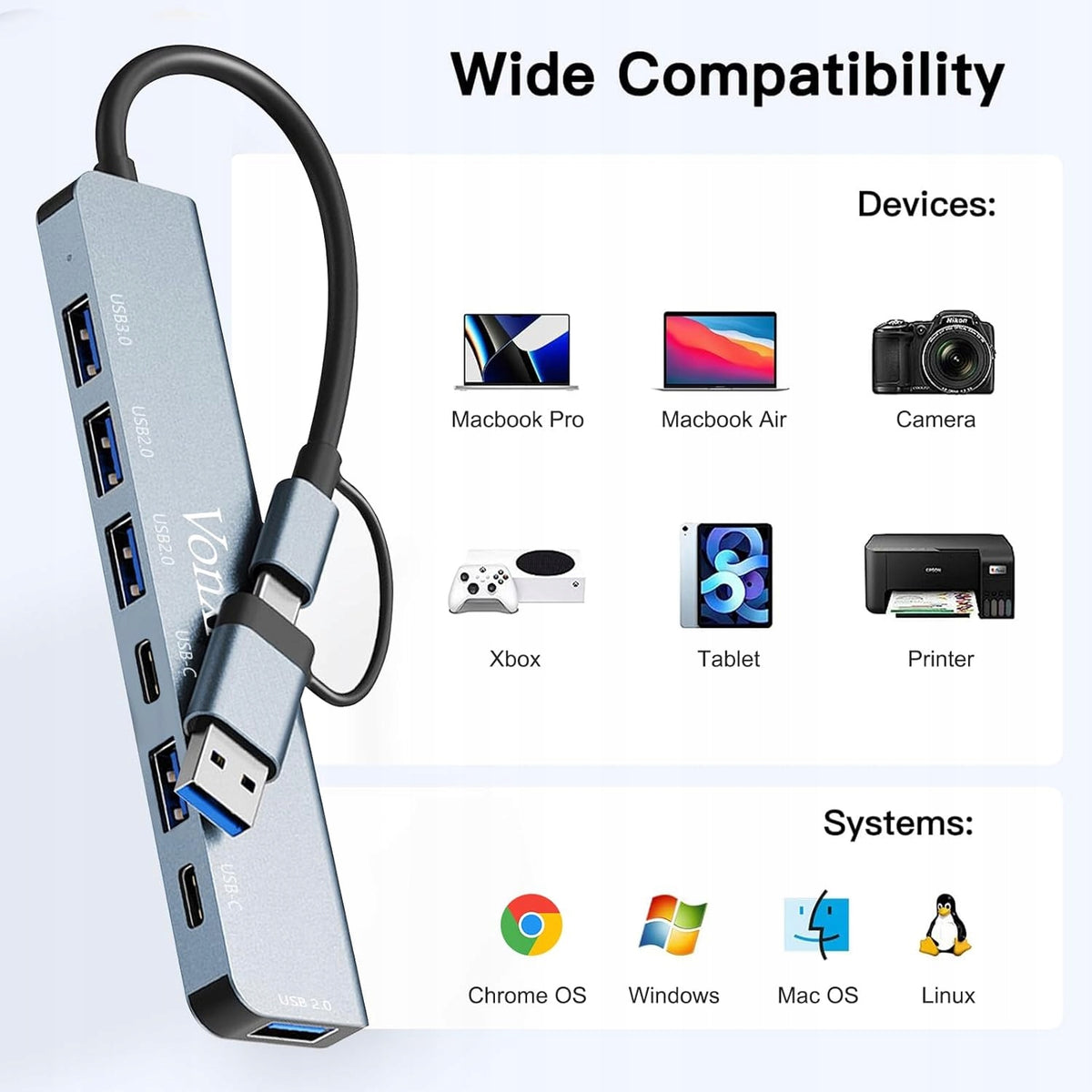 HUB Vonxite 7 in 1 USB C Adapter Packaging status original