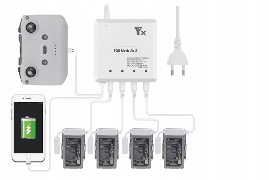 HUB charger drone DJI Mavic Air 2 / 2S 4aku 8A