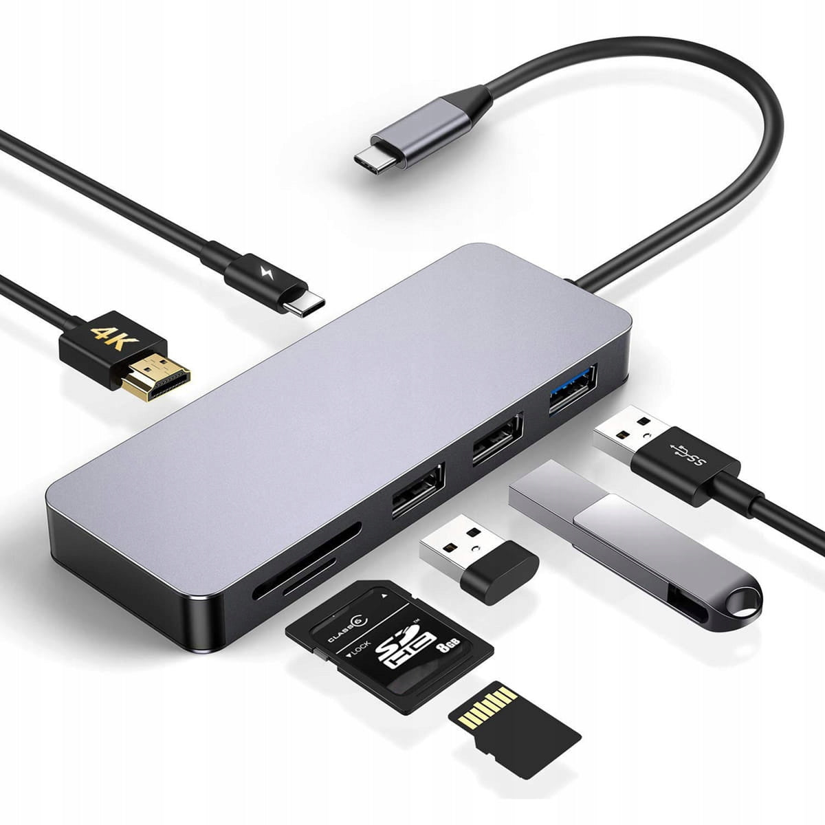 HUB with PD USB C + HDMI + SD/MicroSDXC Reader Manufacturer Platinet