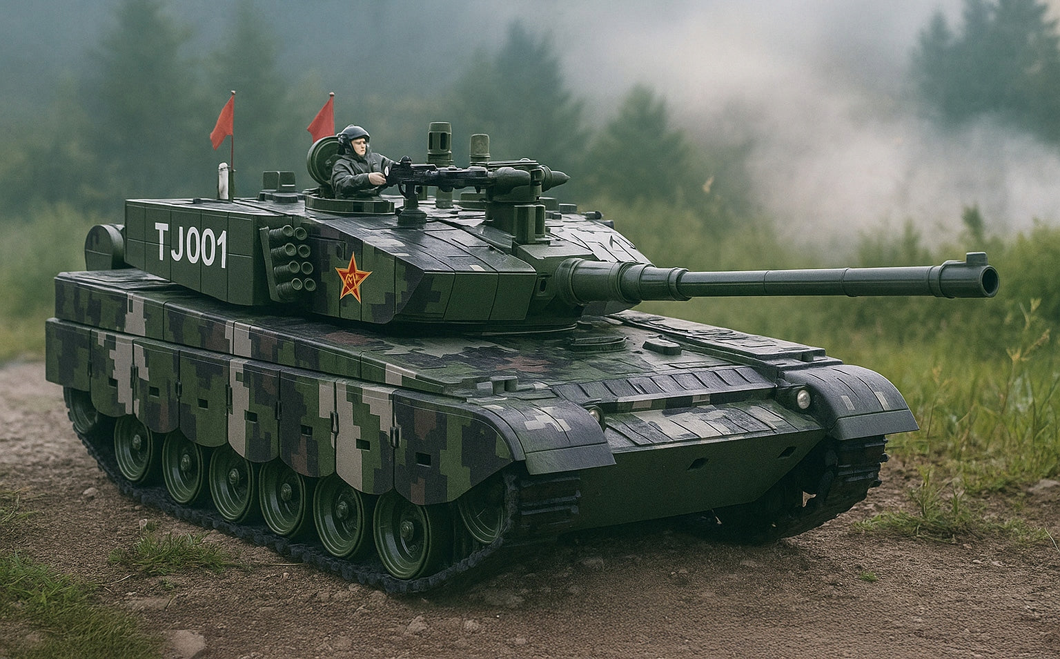HUGE RC REMOTE CONTROLLED TANK WITH RC WiFi CAMERA SHOOTS SMOKE + SHIELD Packaging status original