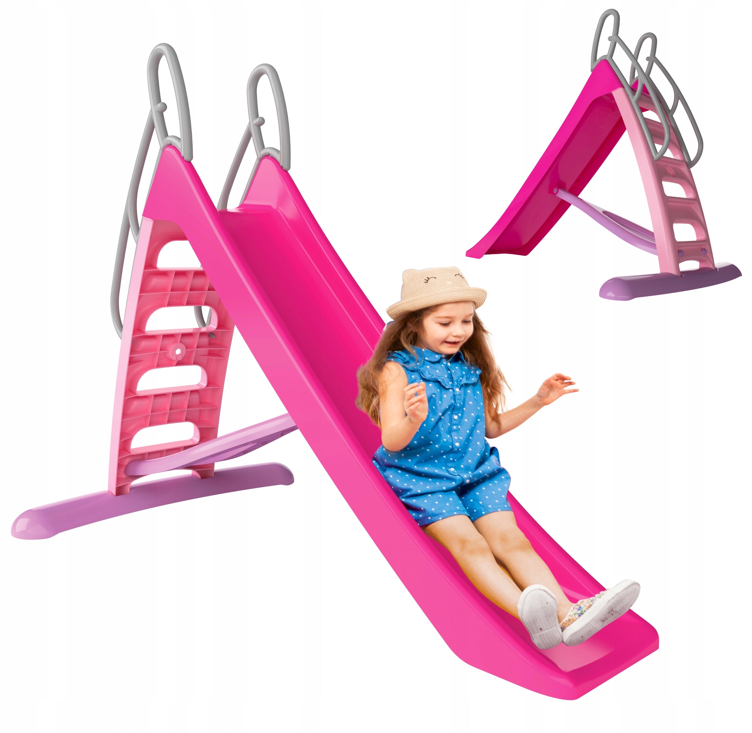 HUGE SLIDE FOR CHILDREN 170 cm HIGH SLIDE WATER SPRAY PINK