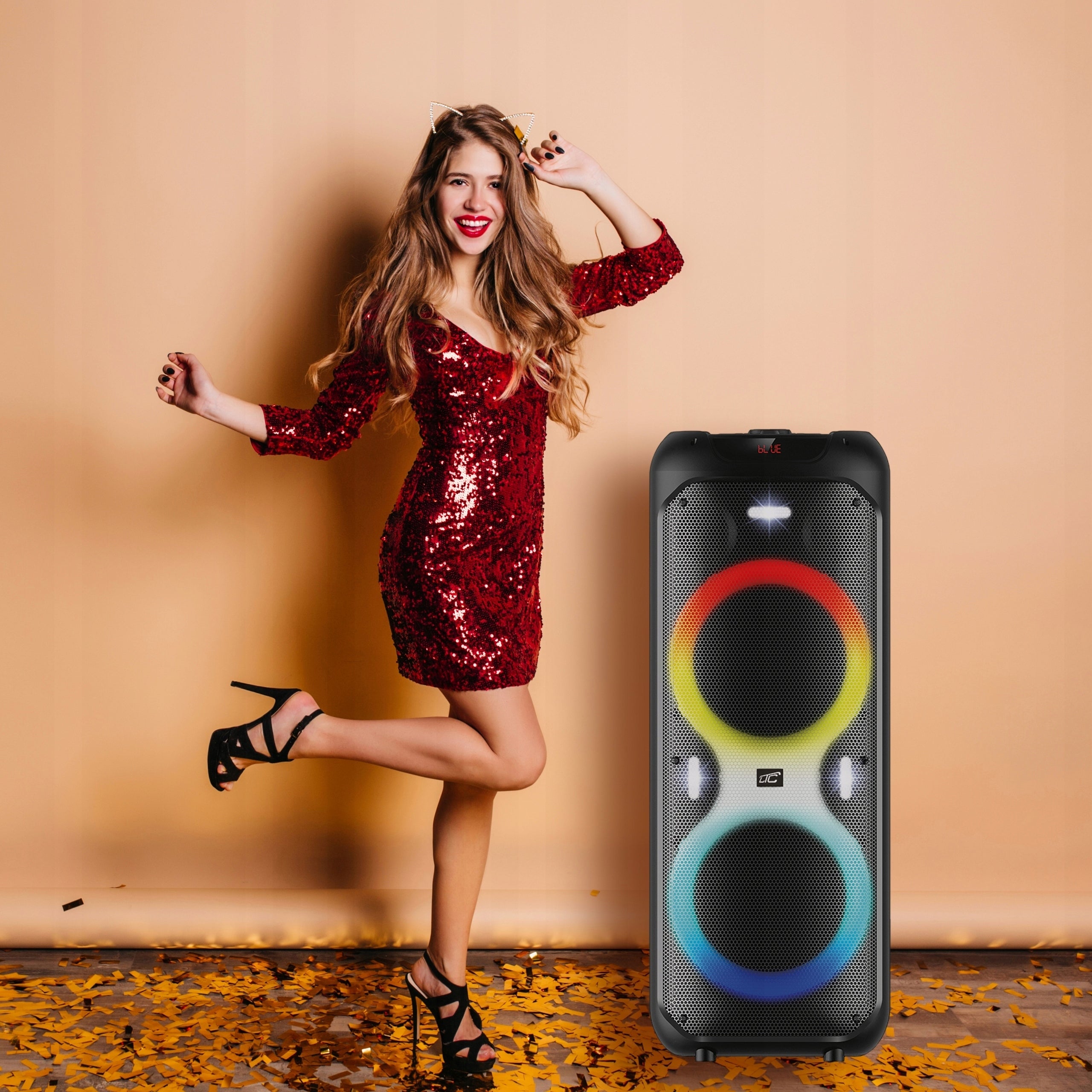 HUGE WIRELESS PORTABLE SPEAKER LTC KARAOKE BLUETOOTH 600W Packaging status original