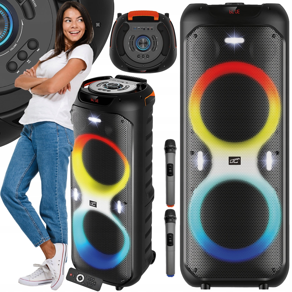HUGE WIRELESS PORTABLE SPEAKER LTC KARAOKE BLUETOOTH 600W