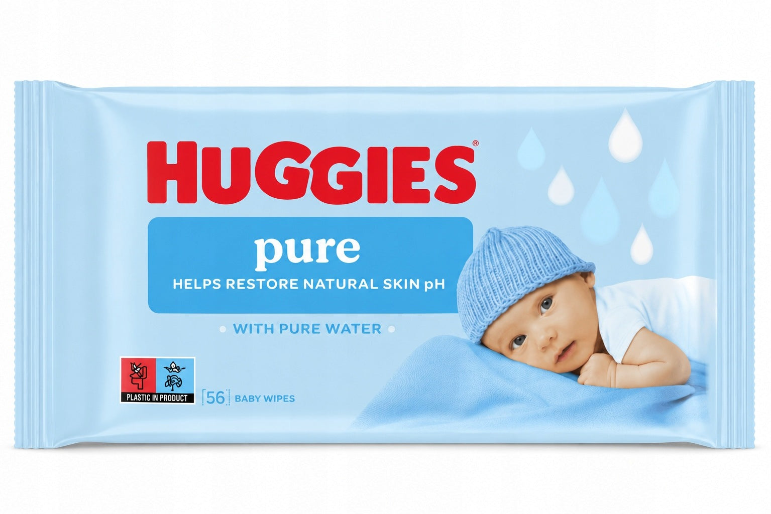 HUGGIES BABY PURE WATER Wet wipes 99% water 56 pcs X10 Manufacturer code 5906036761715