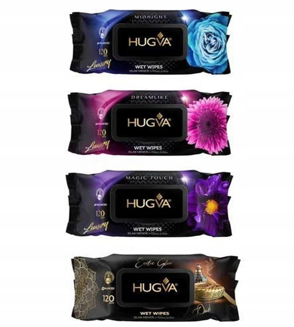 HUGVA LUXURY WET WIPES PERFUMED 4x120 pieces