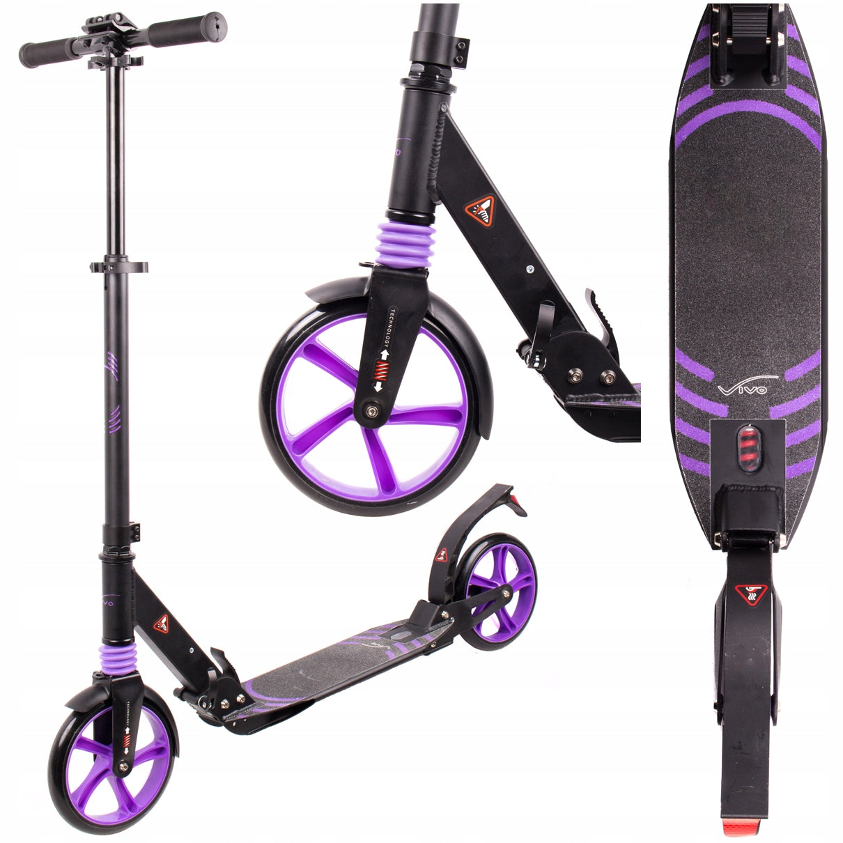 Paspirtukas su amortizatoriais Vivo SG-460 (spalva: violetinė/juoda) (4735188) 2025