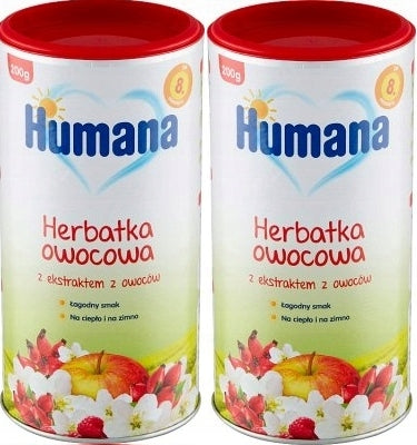 HUMANA GRANULATED FRUIT TEA AFTER 8 MONTHS ONWARDS 200g x2 2PAK Packaging status original