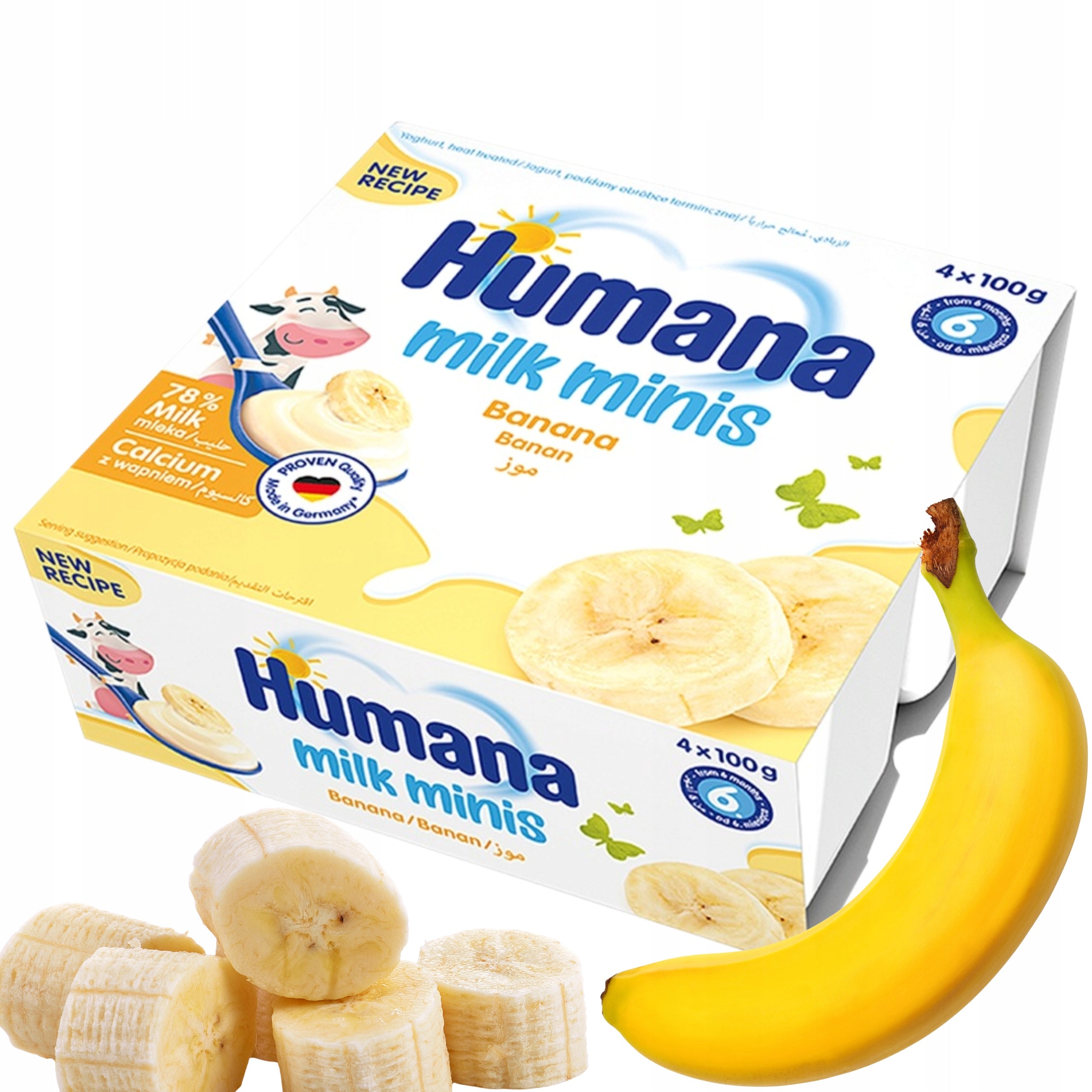 HUMANA YOGURT DESSERT FROM 6 MONTHS WITH BANANA FLAVOR 4x100g