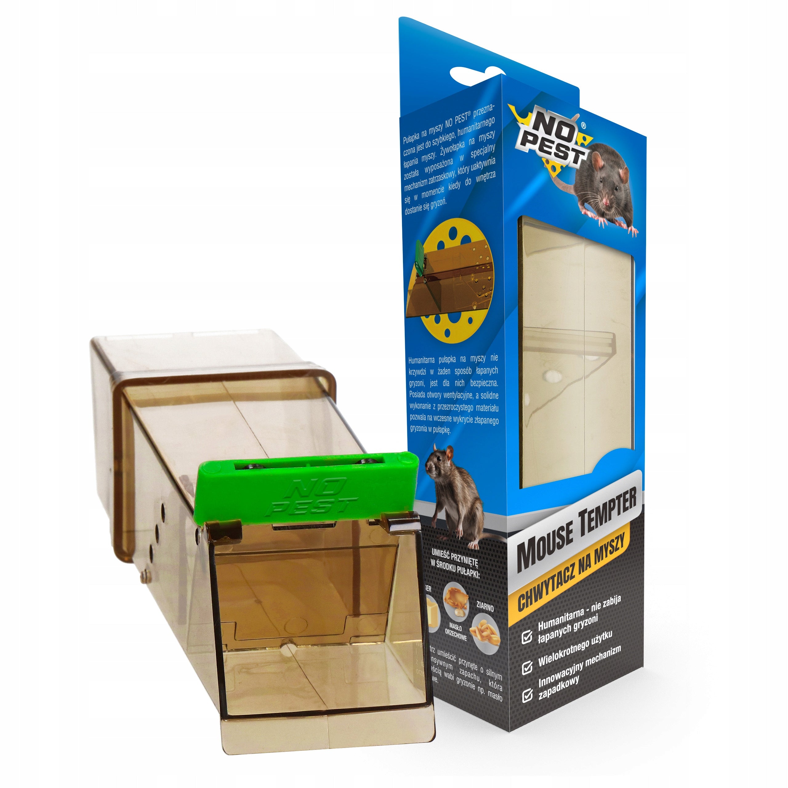 HUMANE GRIPPER LIVETRAP MOUSETRAP FOR FIGHTING MICE NO PEST Manufacturer code ŁAPKA CHWYTACZ PRZECIW MYSZOM GRYZONIOM