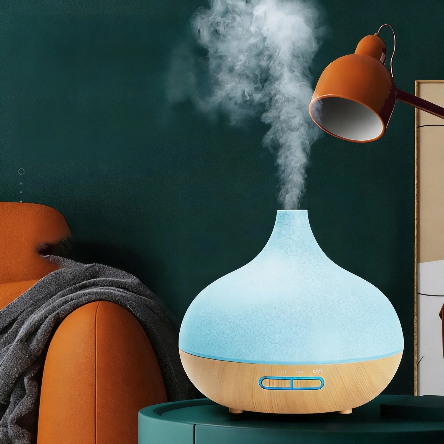 HUMIDIFIER 500ML AROMA DIFFUSER LED REMOTE TIMER AROMATHERAPY Dominant color white