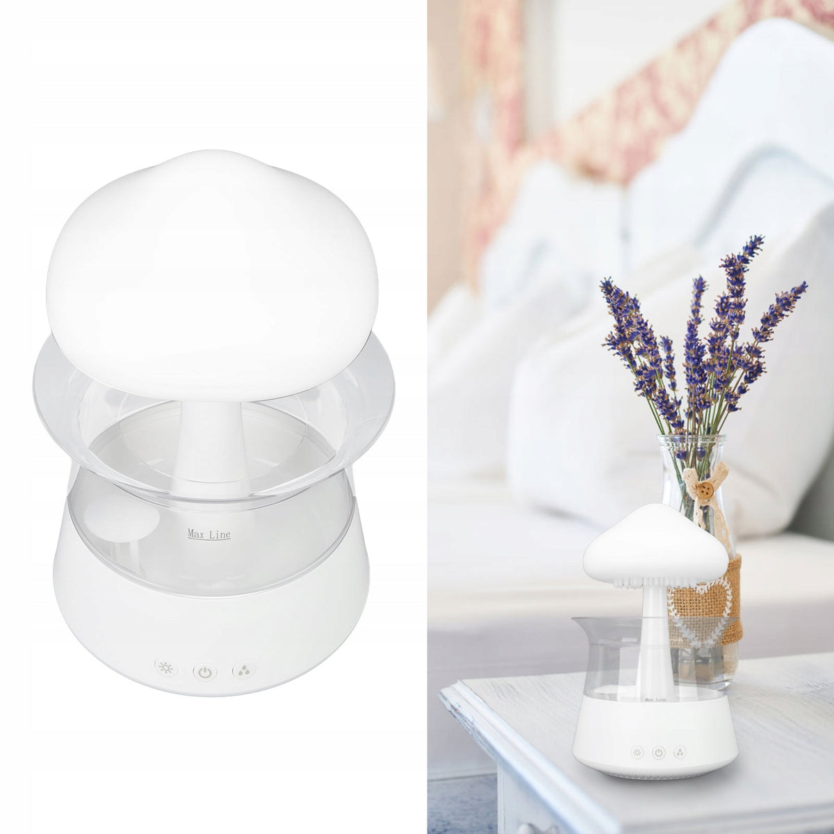 HUMIDIFIER AIR RAIN NIGHT LIGHT CLEAN CLOUD MUSHROOM Packaging status original