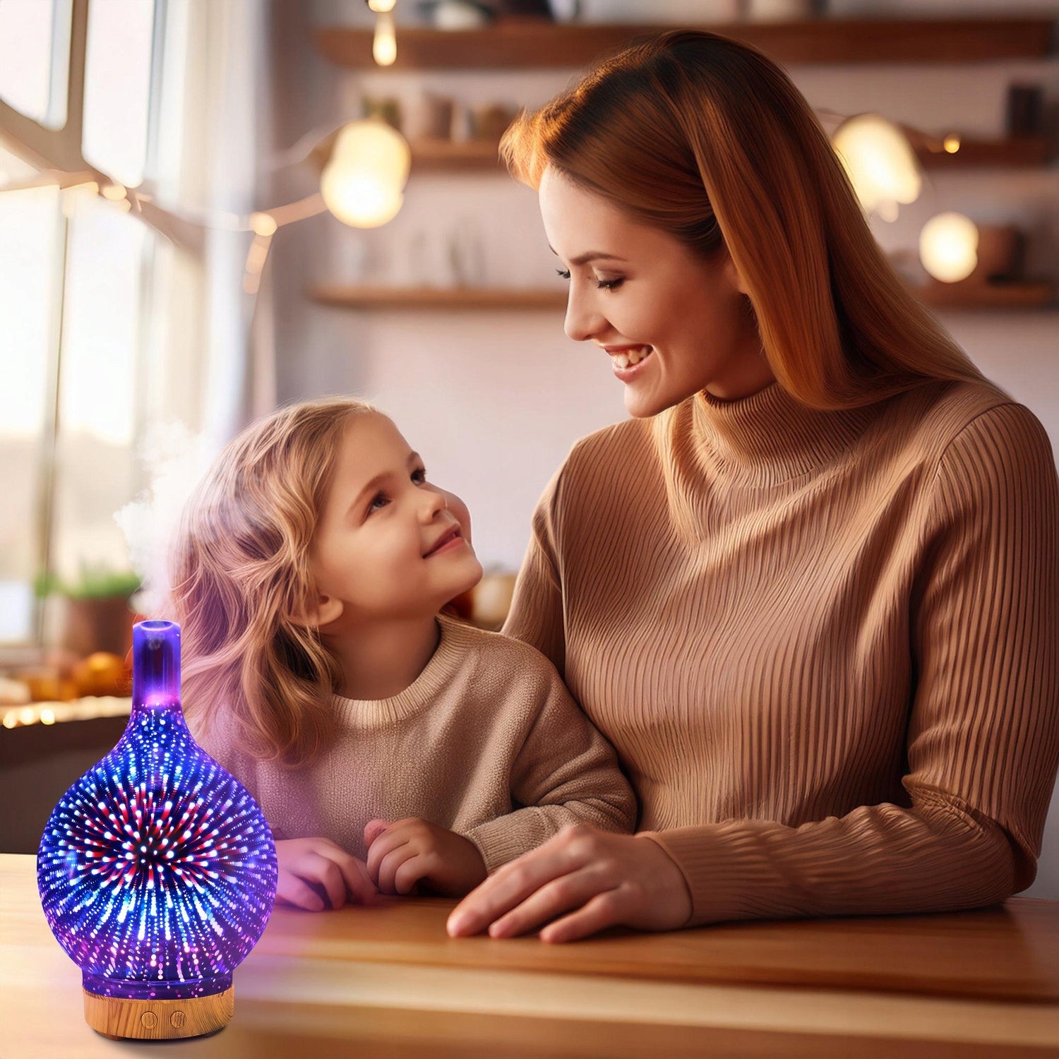 HUMIDIFIER AROMA DIFFUSER AROMATHERAPY IONIZER NIGHT LIGHT Dominant color multicolor