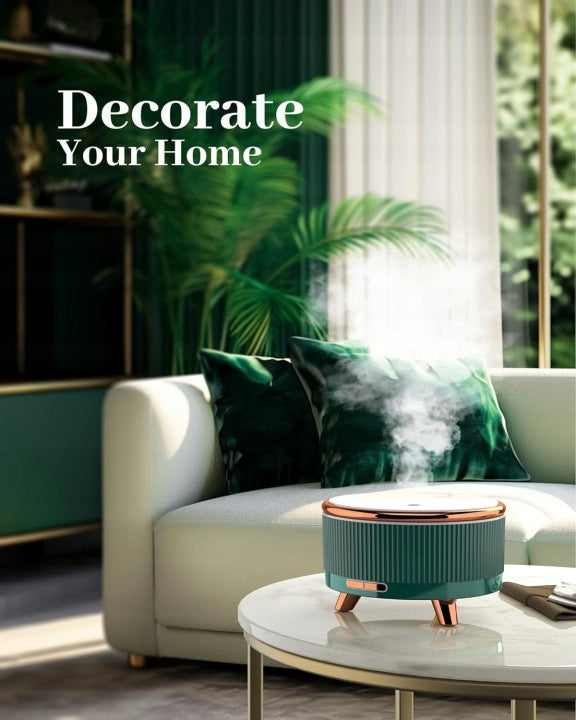 HUMIDIFIER AROMA DIFFUSER AROMATHERAPY LED LAMP + REMOTE CONTROL Dominant color green