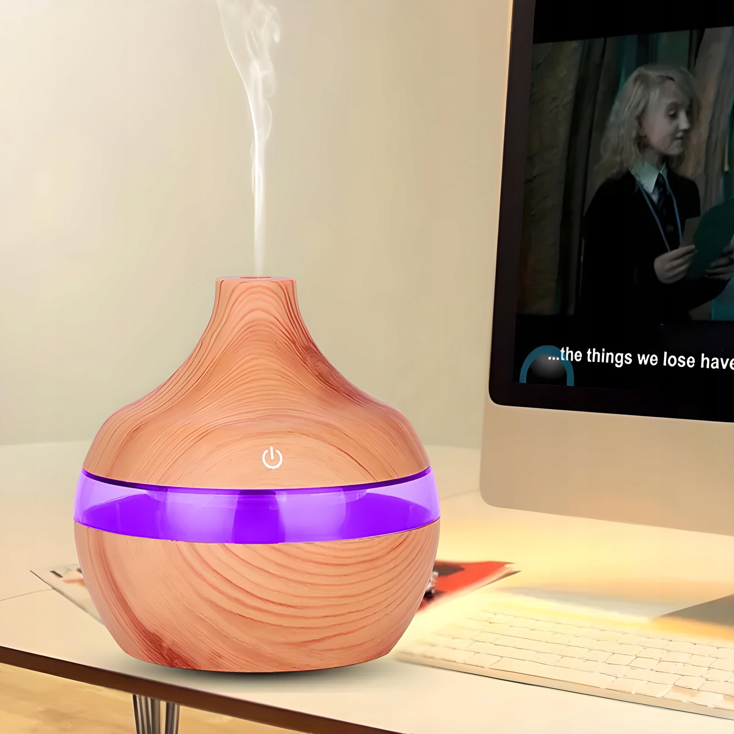 HUMIDIFIER AROMA DIFFUSER AROMATHERAPY NIGHT LIGHT IONIZATION Dominant color brown