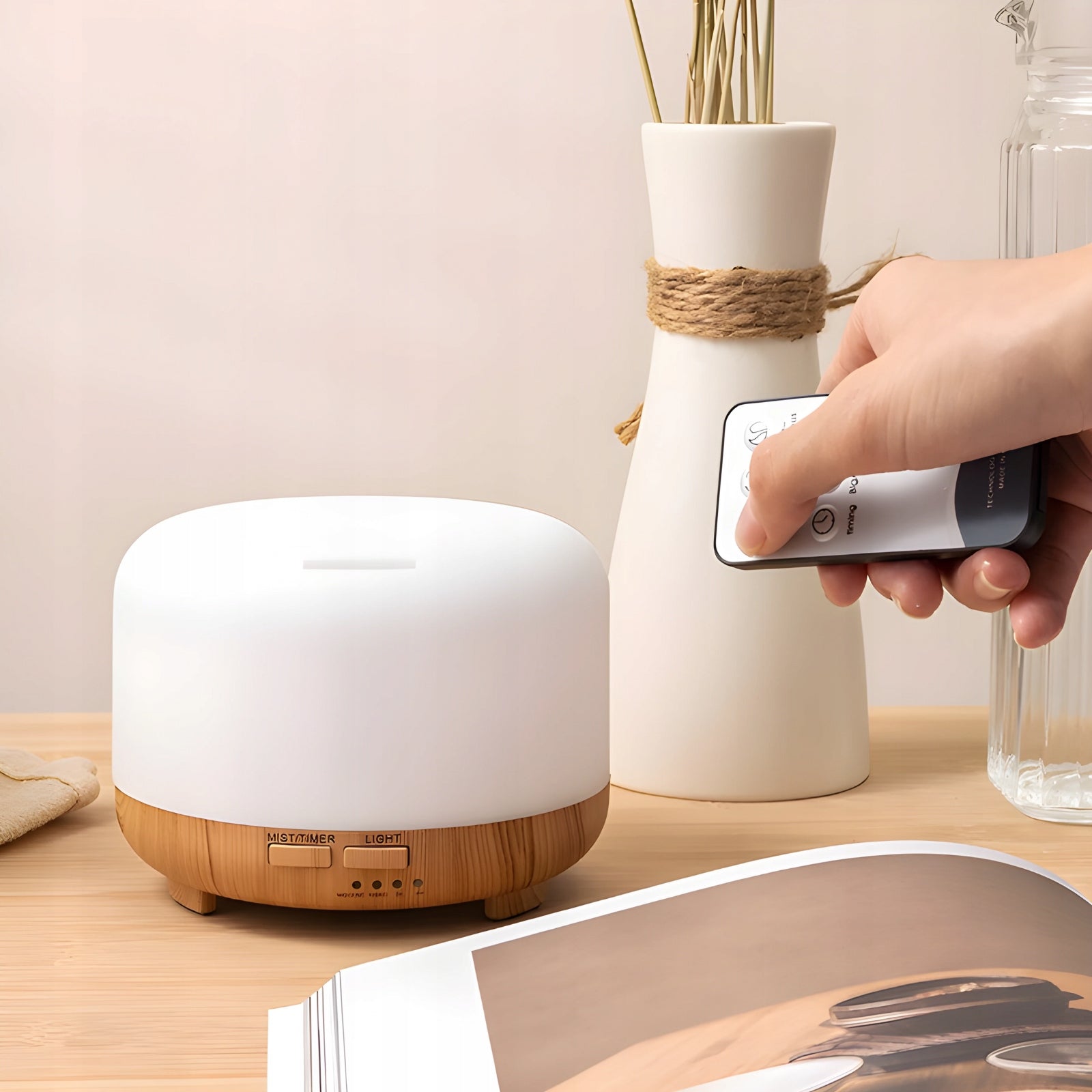 HUMIDIFIER AROMA DIFFUSER AROMATHERAPY NIGHT LIGHT LED + REMOTE CONTROL Manufacturer code SZOKBLOCKS NAWILŻACZ
